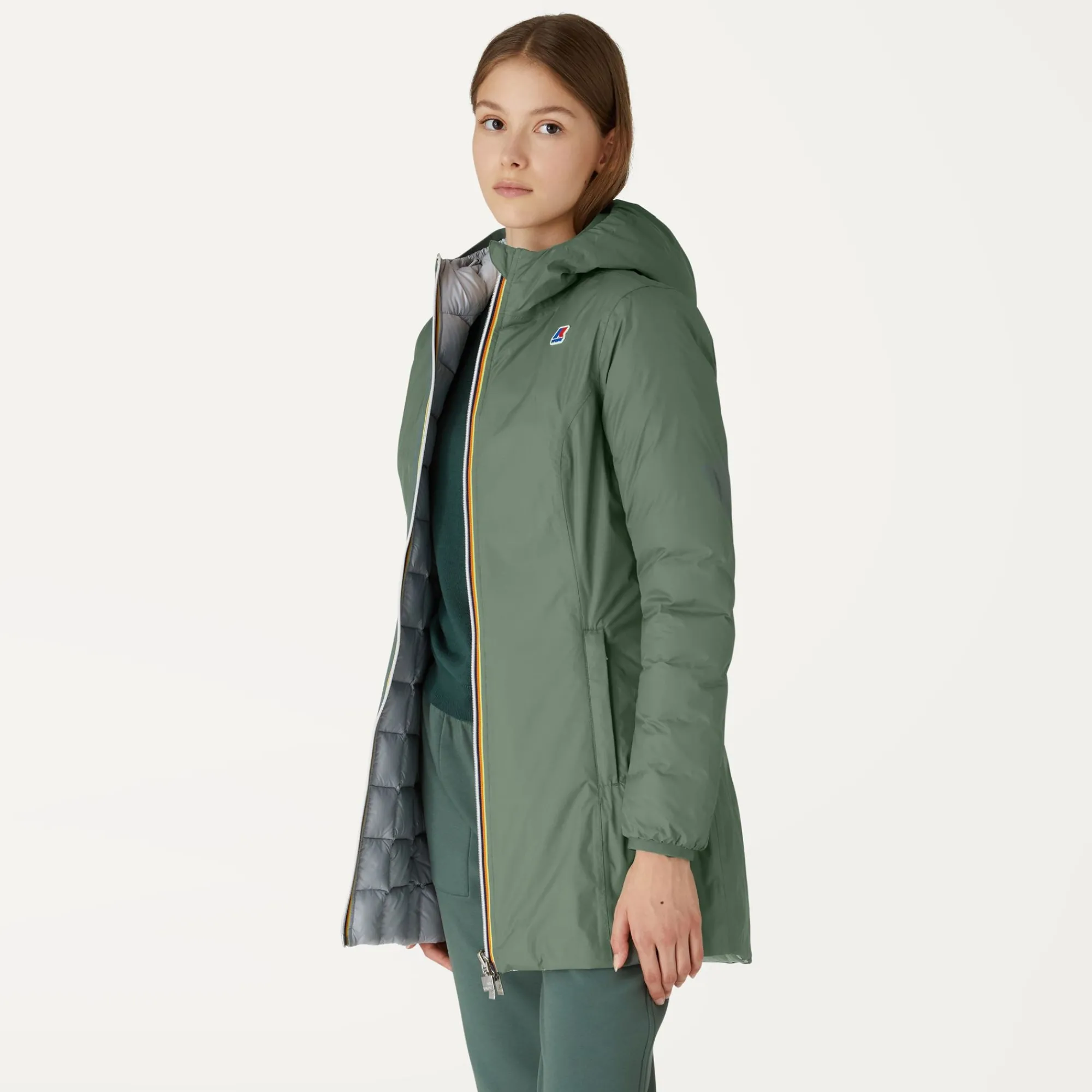 Donna K-Way Piumini E Giacche Lunghe^DENISE THERMO PLUS.2 REVERSIBLE